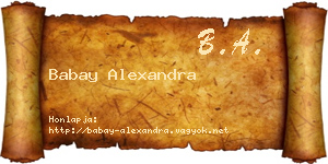 Babay Alexandra névjegykártya